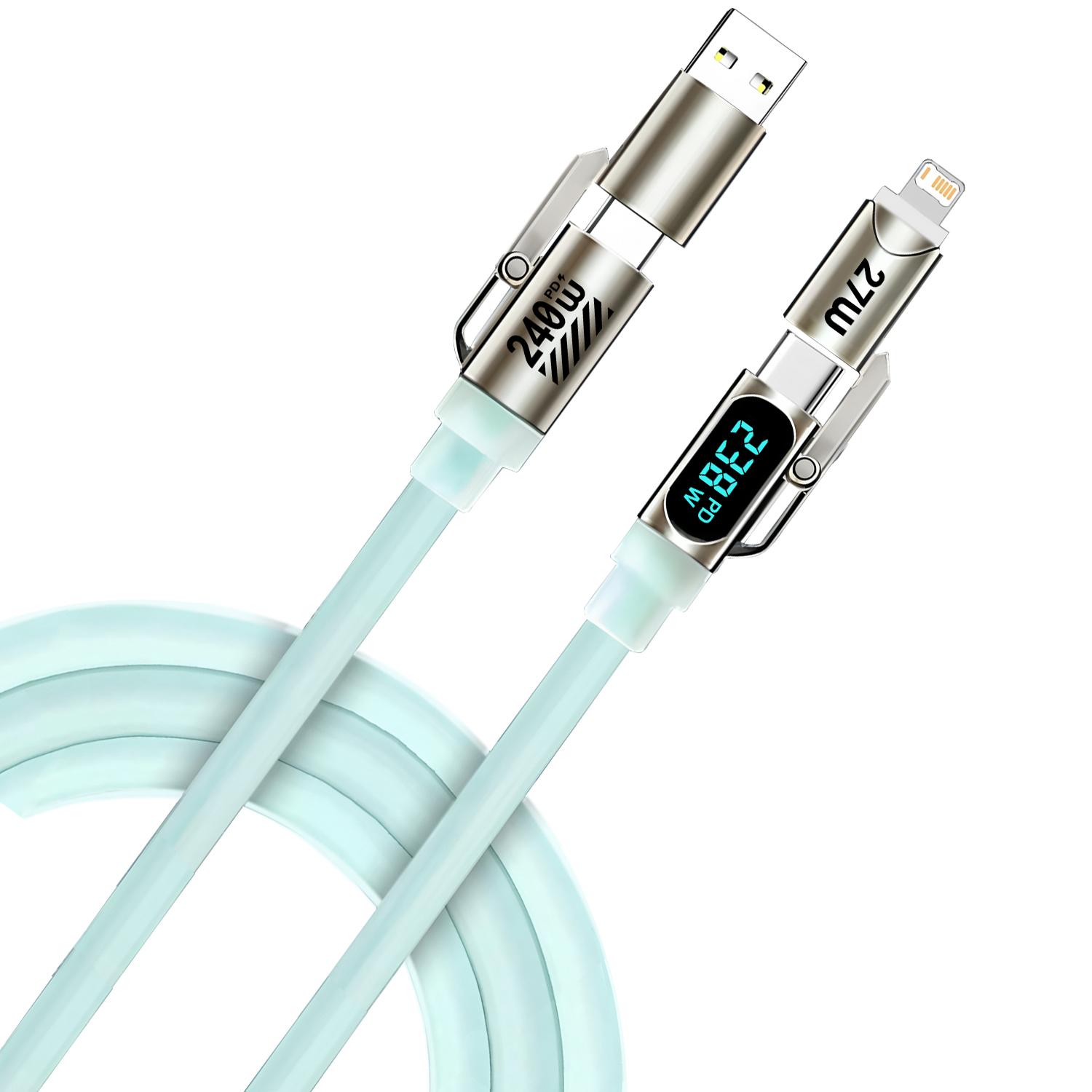 

4 in 1 PD 240W Fast Charging Cable USB Type C To Type C Data Cable Wire For iPhone 15 16 Samsung Xiaomi Huawei