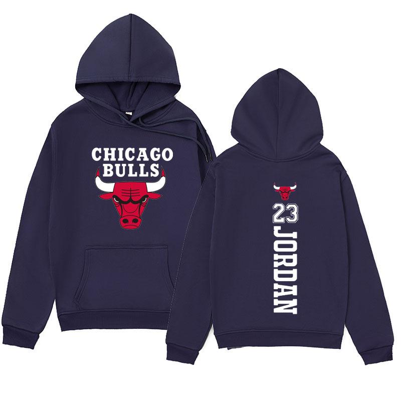 Winter Chicago Bulls #23 Printed Hoodies Fashionable Casual Warm Sports Long Sleeved Men's and Women's Unisex Hooded Sweatshirts