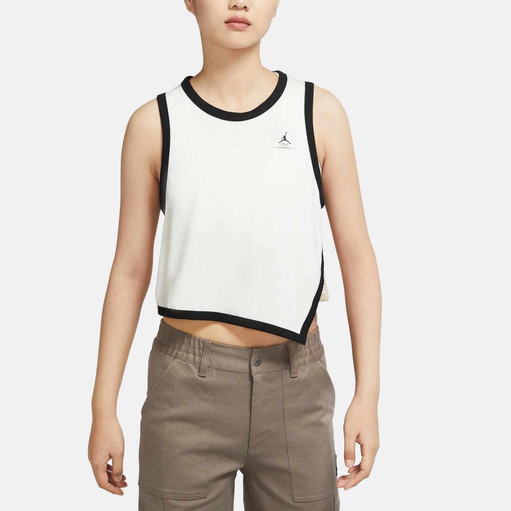 Jordan Logo Print Breathable Round Neck Sleeveless Vest Women Tops White DO5036-133