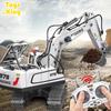 Remote Control Excavator Alloy 2.4G 11Ch Dump Trucks Bulldozer Alloy Plastic Engineering Vehicle Electronic Toys For Boy Gifts