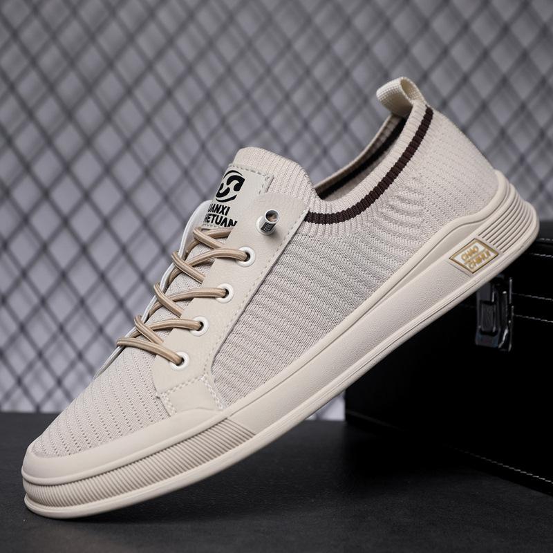 Men s 2026 Spring/Summer Breathable Flyknit Slip-On Casual Sports Shoes 43