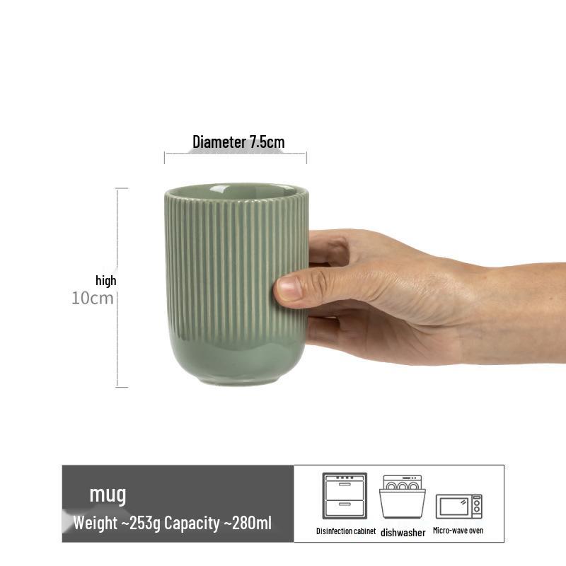 Vintage-Style Ceramic Handleless Teacup Set – Japanese-Inspired Rustic Coffee & Water Cups