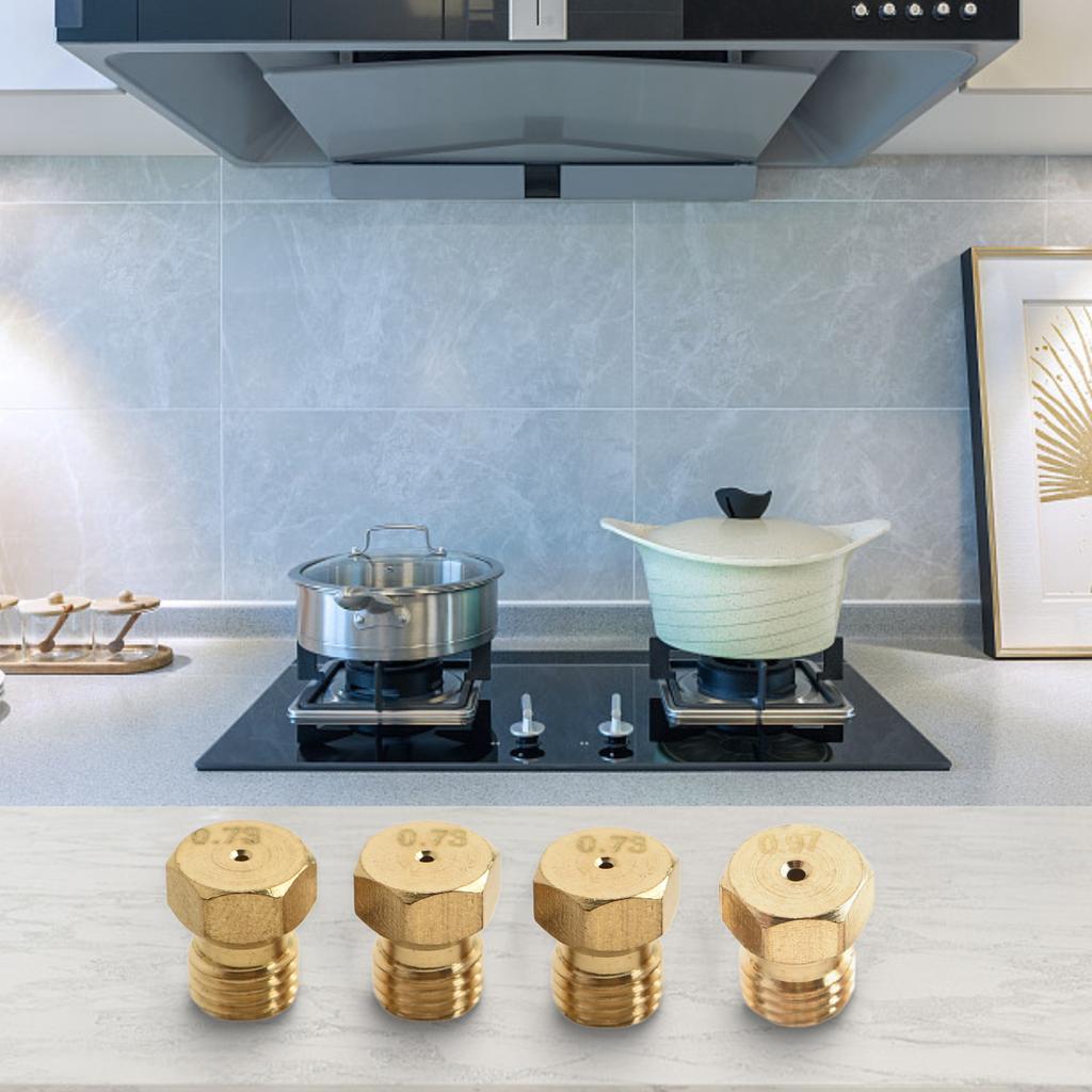 5PCS Gas Injectors Burner Gas Conversion Kit Kitchen Appliance Easy To Install For LPG To Natural Gas Conversion