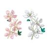 Peach Flower Adornment Formal Event Jewelry Handmade Flower Clothing Jewelry Alloy Texture for Special Occasions