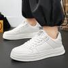Leather Men Casual Shoes Lightweight Mens Running Shoes Platform White Sneakers Outdoor Breathable Sport Shoes Tennis Shoes