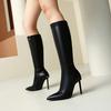 High-heeled Boots  Autumn and Winter New Pointed-toed Thin-heeled Boots Side Zipper Versatile High Boots