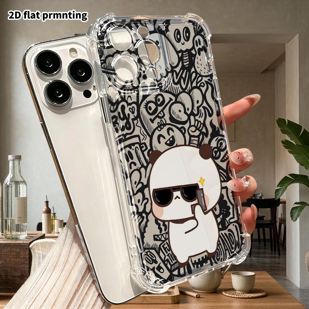Phone Case: 2D Flat Suitable for iPhone 18 17 16 15 14 13 Pro, Transparent Corner Protection Case, Cool Boss Style, Christmas and Halloween Gift