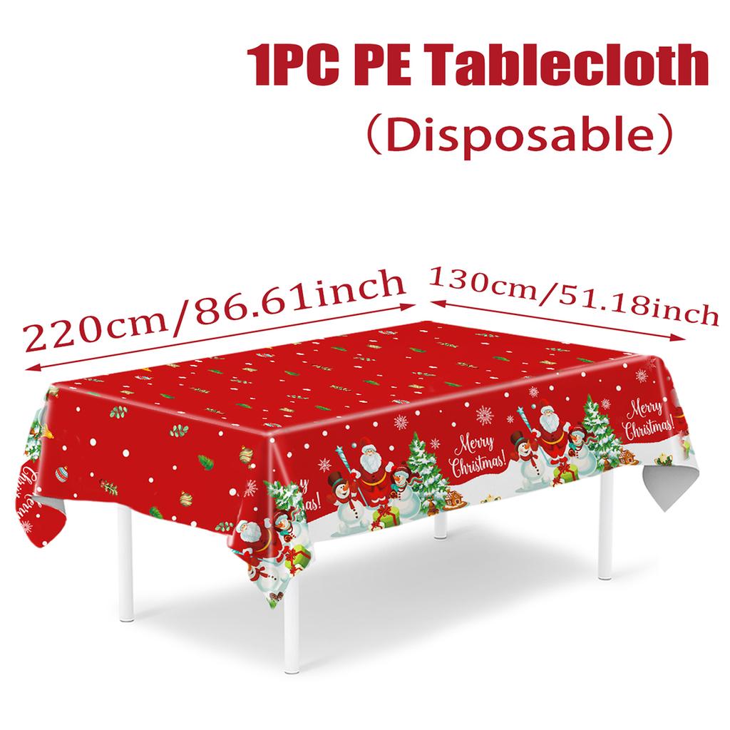 Christmas Plastic Tablecloth Merry Christmas Decorations For Home Table 2026 Navidad Noel Xmas Decor Happy New Year Gift 2026