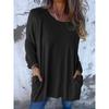 IHUASU Women's Fashion Casual Long Sleeve Autumn Winter O-Neck Blouses & Shirts Elegant