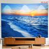 Ocean Sunset Tapestry Polyester Wall Hanging Beach Waves Sky View Living Room Wall Tapestry Aesthetic Room Decor