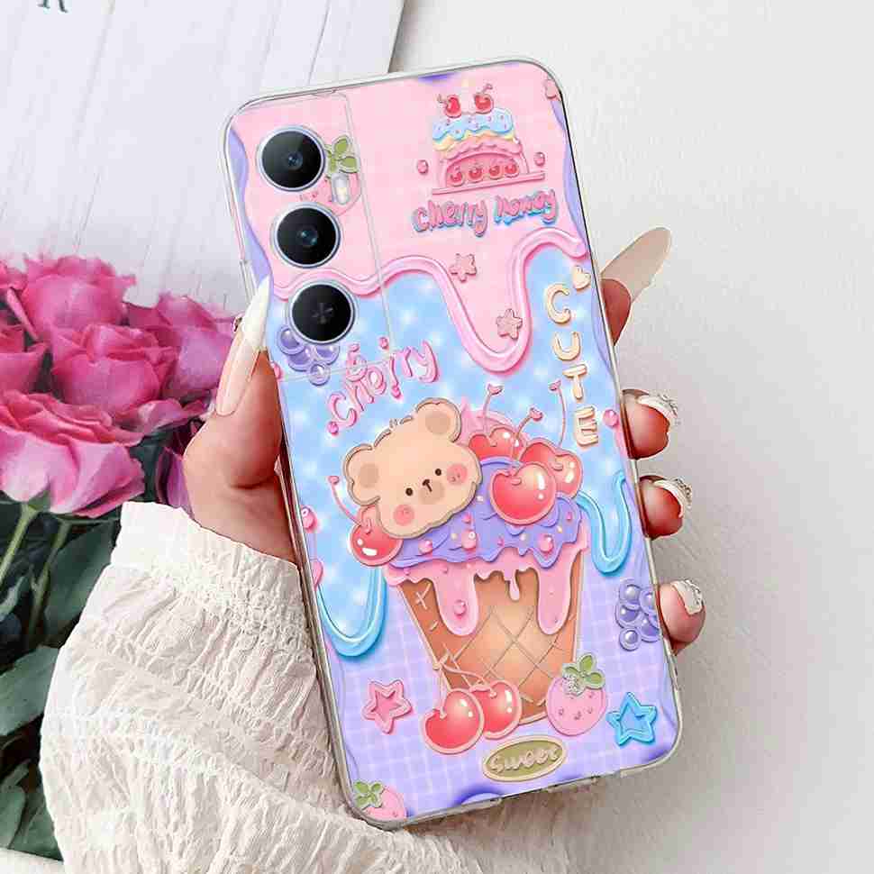 For Realme C65 Case Cute Cartoon Butterfly Cover Soft Silicone Phone Case Fundas For Realme C 65 C65 RealmeC65 4G Bumper