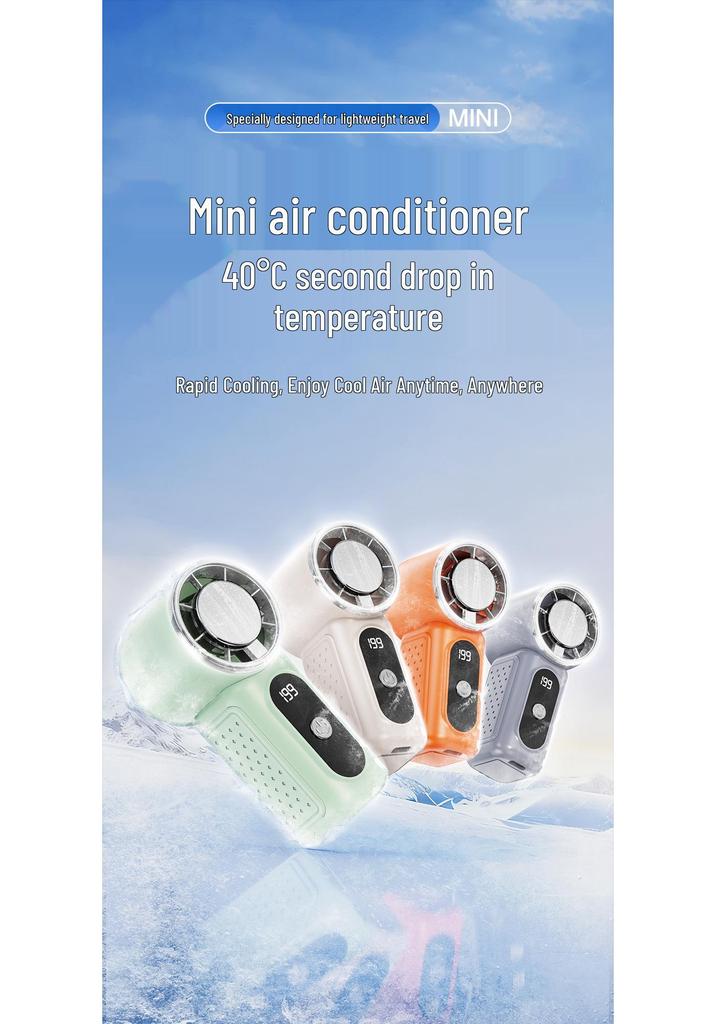 Southeast Asia Mini USB Rechargeable Cooling Fan with Digital Display and Portable Ice Pack