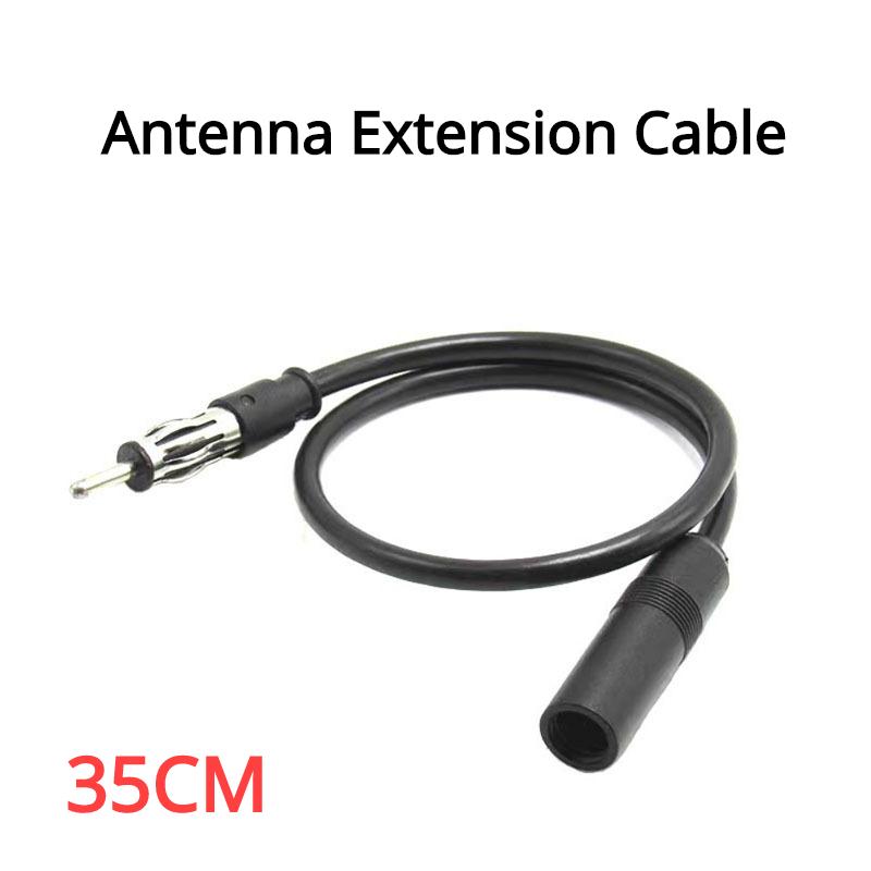 Car Radio Antenna Extension Cable 35cm 13inch Car FM AM Radio Car Antenna Extension Cable Cord DIN Plug Connector Coaxial Cable