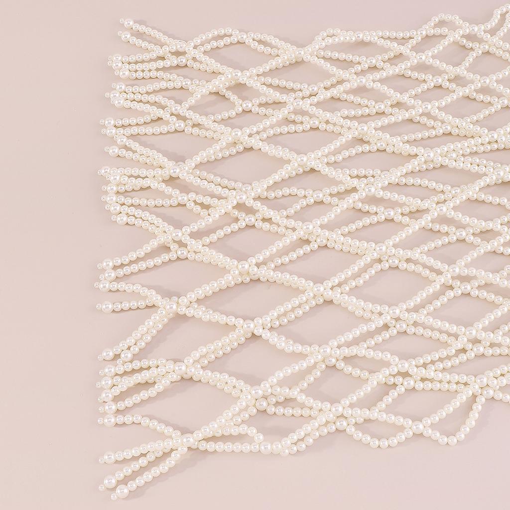 Elegant Pearl Hollow Long Tassel Dress Retro Exaggerated Heavy-duty Camisole Body Chain