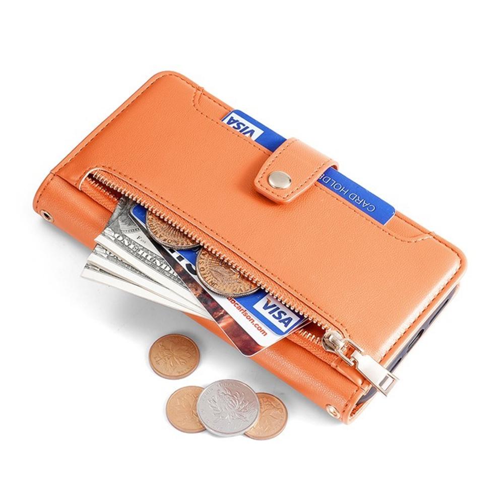 For OnePlus Nord CE5 5G/Ace 5 Racing 5G Leather Case Zipper Pocket Wallet Phone Cover with 2 Straps