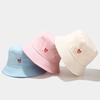 Summer Sun Protection Cotton Embroidered Bucket Hat For Women Casual Outdoor Fashion