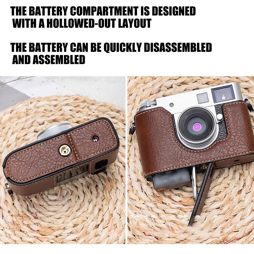 Half Body Leather Camera Bag For Fuji X-half Quick Release Protective Shell Bottom Cover Camera Carrying Bag
