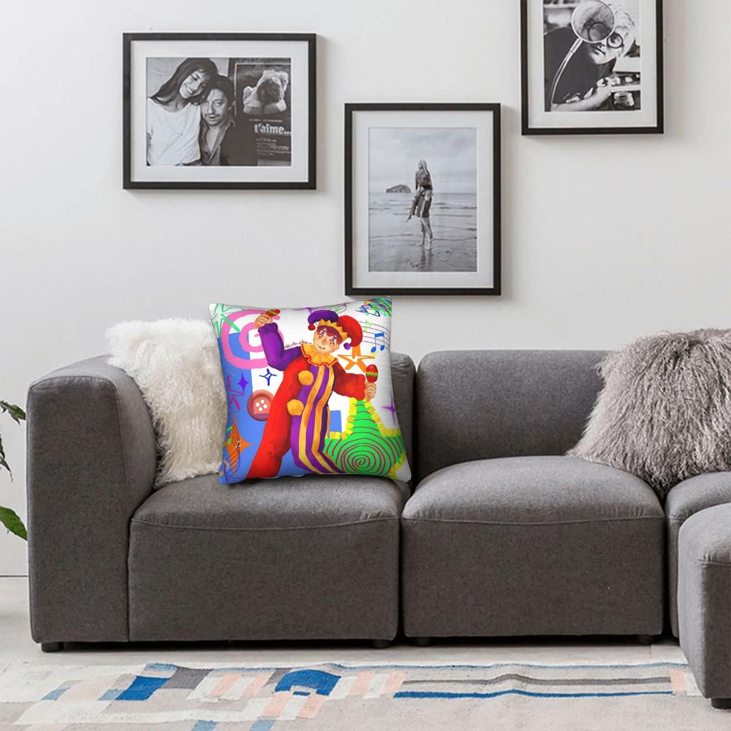 Hugh Morris Tomodachi Life Clown Square Pillow Case Cushion Cover Awesome Zipper Decor Pillowcase for Home 18"