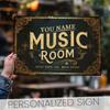 1pc Vintage Metal Wall Art Sign 8x12 Inch Personalized Name Decor for Music Room Studio