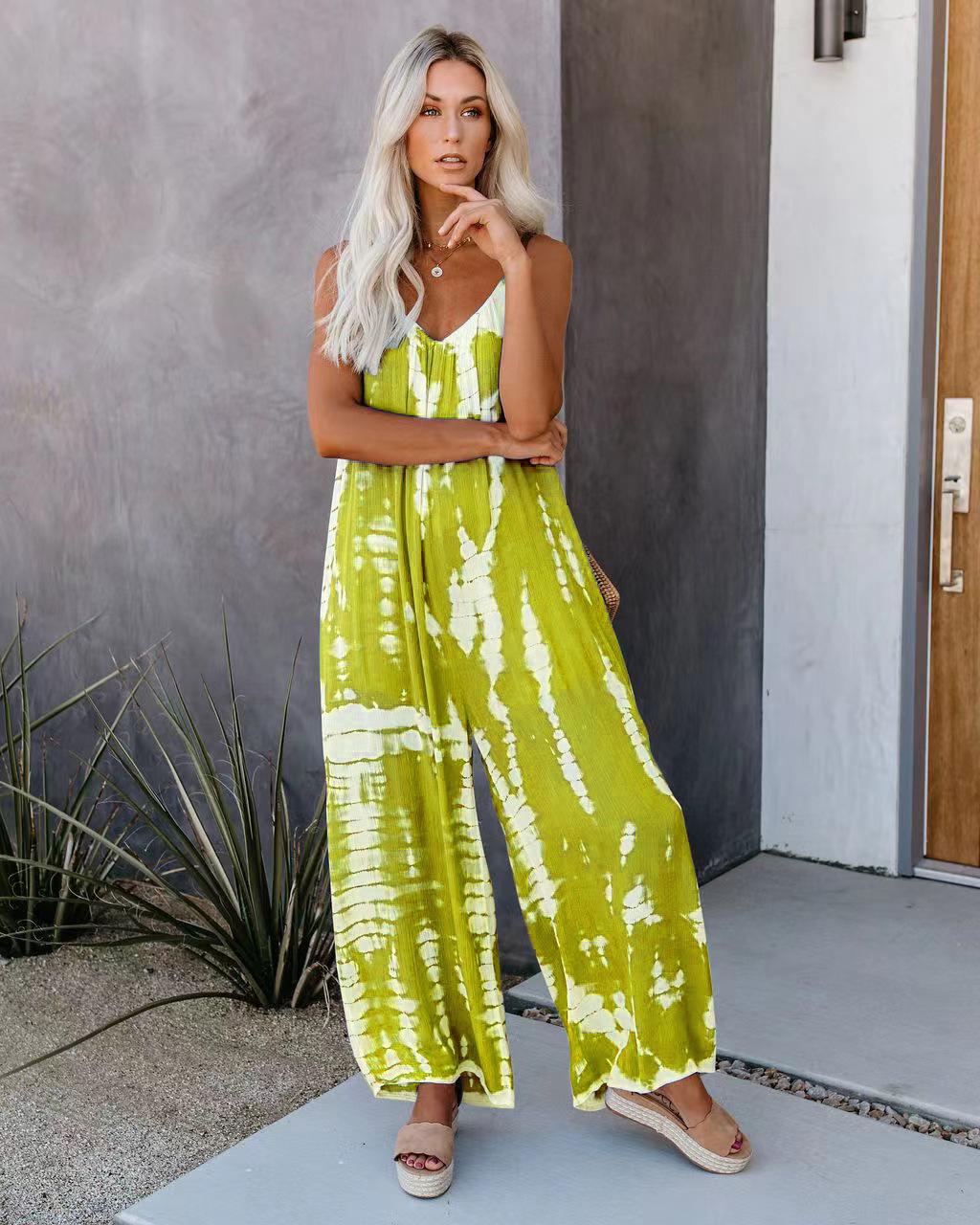 

Женский комбинезон с широкими штанинами на подтяжках 2024 - Сексуальный и стильный XXL жёлтый