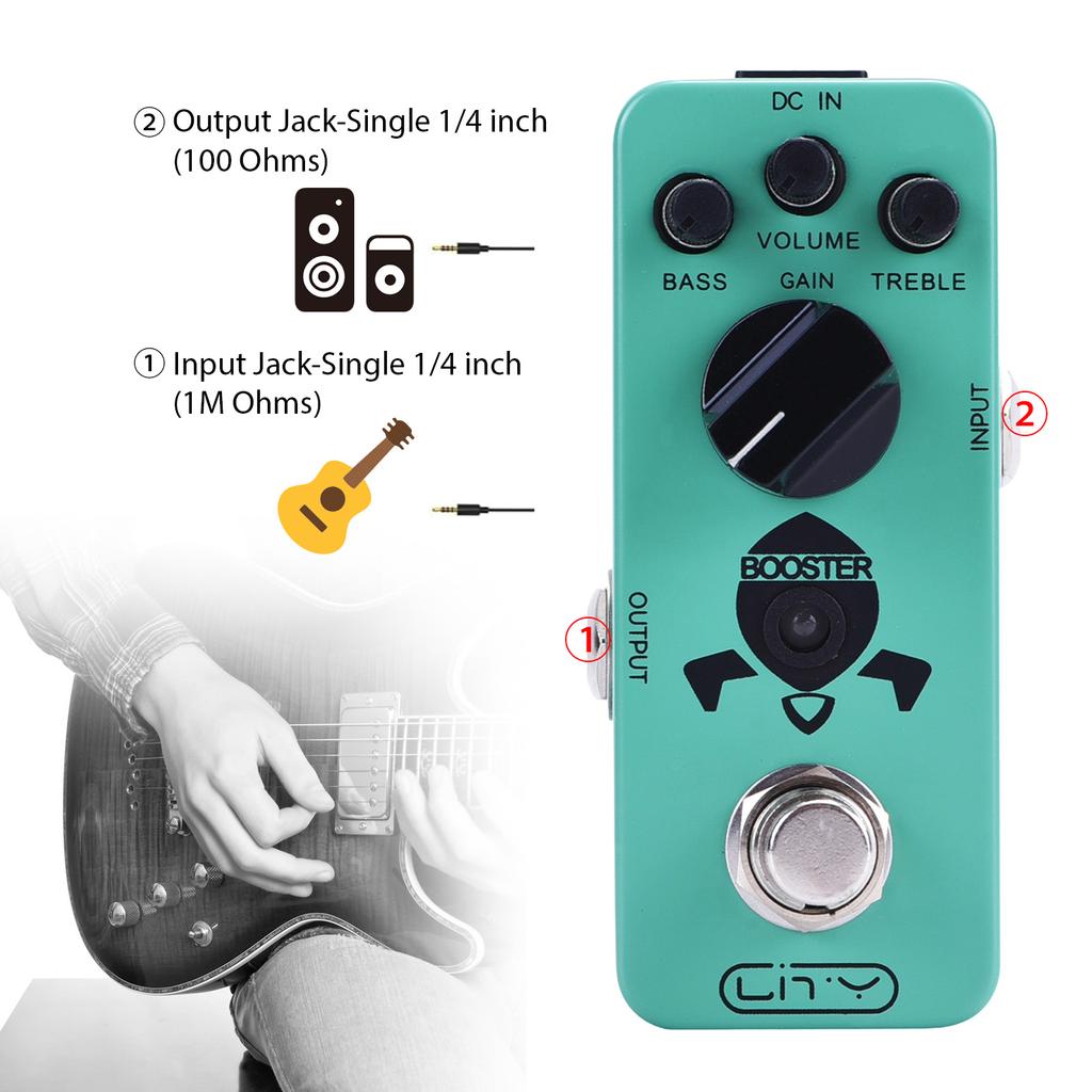 Lity Booster Guitar Pedal Mini Booster Effects Pedal Pure Clean Mini Boost for Electric Guitar