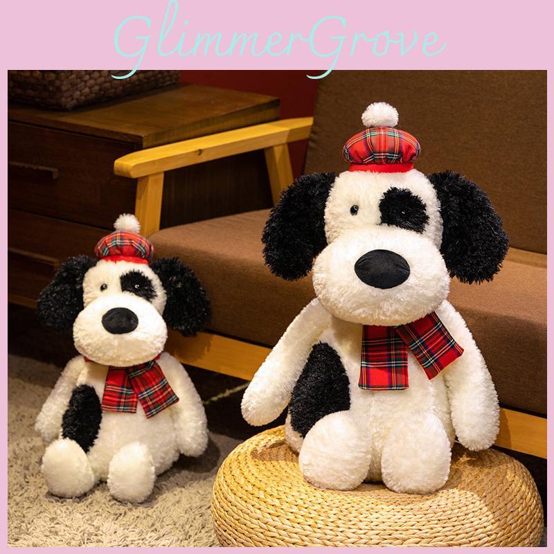 Dalmatian Dog Scarf Plush Toy Cute Cartoon Dog Doll Kids Decoration Birthday