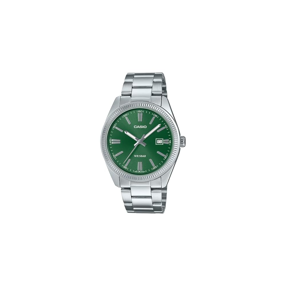 Casio Collection MTP-1302D-3AJF Men s Dark Green Watch Stainless Steel Band Water Resistant