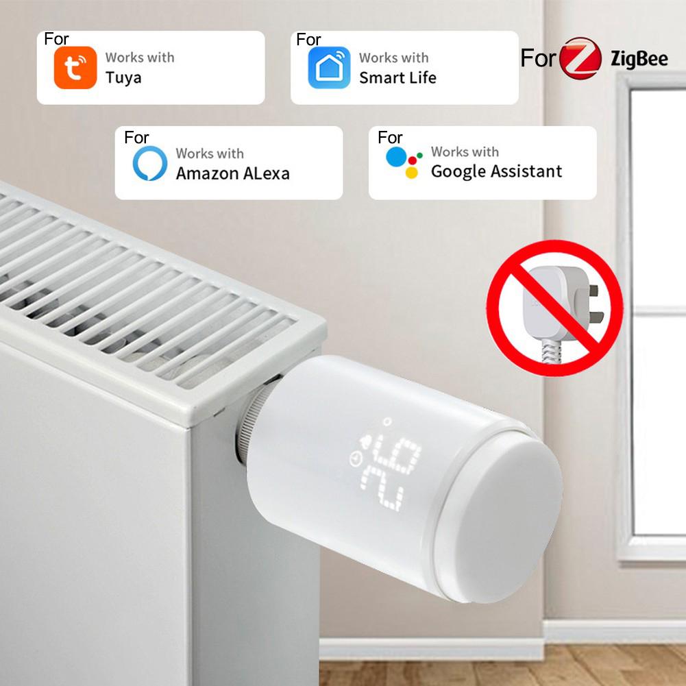 For Zigbee Thermostatic Radiator Valve for Tuya Smart Home with 7 Day Programmable Heating Schedule and Voice Control via