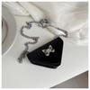 D shaped Triangle Bag Women's Decorative One shoulder Diagonal Straddle Bag Small Bag Fashionable Versatile Fashion Chain Mini Exterior Bag