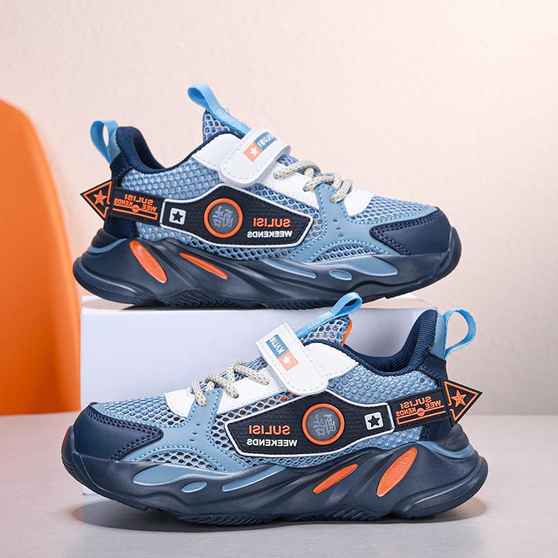 Sommer-Sportschuhe für Jungen: Weiche Sohle, Rutschfest, Atmungsaktives Mesh, Laufschuhe für mittelgroße und große Kinder