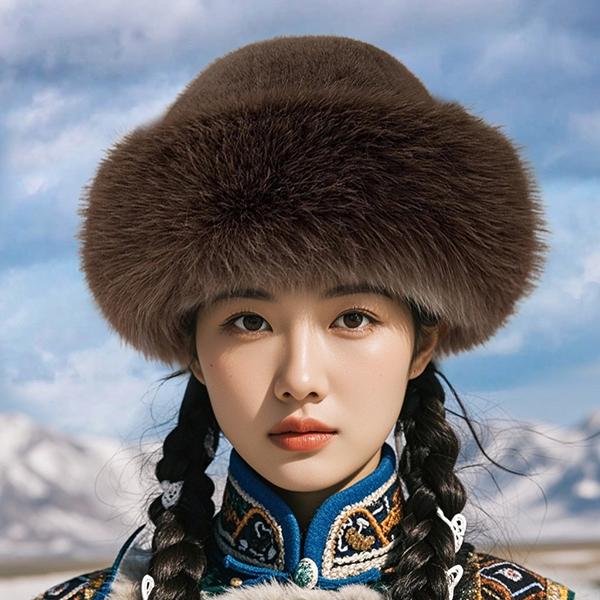 WTEMPO Men's Autumn Winter Outdoor Plush Faux Fur Ear Protection Hats Couple Windproof Cold-proof Warm Hats Cycling Skiing Hats