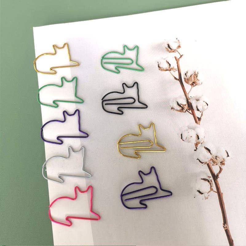 Colorful Cat Paperclip Brooch – Animal Bookmark & Office DIY Accessory