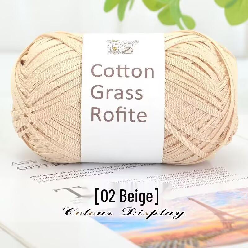 Handmade Cotton and Raffia DIY Yarn Pack for Weaving Bags & Hats