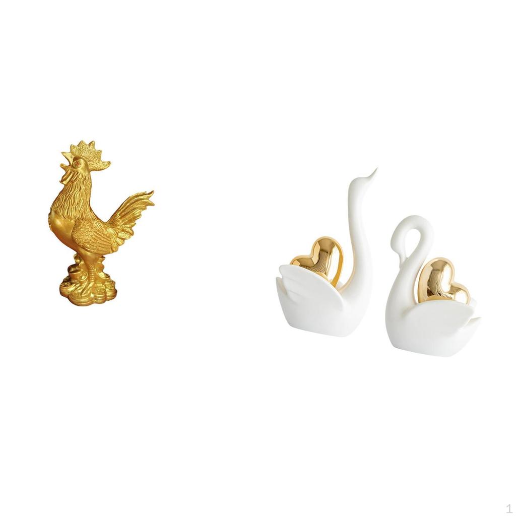 Chicken Swan Figurine Feng Shui Decor Home Decorations Sculpture Statue Tabletop Ornament Art Crafts