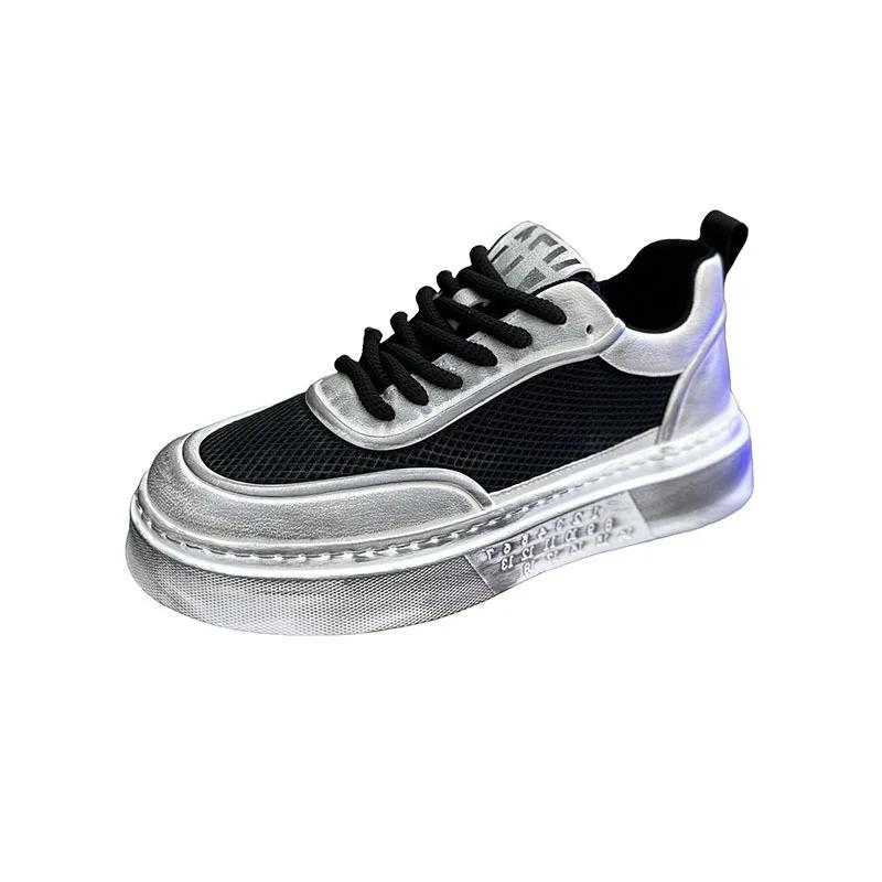 Fashion 2024 latest men's mesh breathable lightweight casual shoes, high-quality retro color comfortable morning running sports shoes