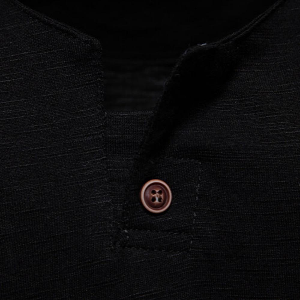 Pánská trička Henley s límečkem léto ležérní jednobarevné tričko s krátkým rukávem vysoce kvalitní topy