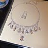 European and American Diamond-encrusted Water Drop Pendant Earrings, Exquisite Fashion Versatile Collarbone Chain, Light Luxury Niche High-end Jewelry