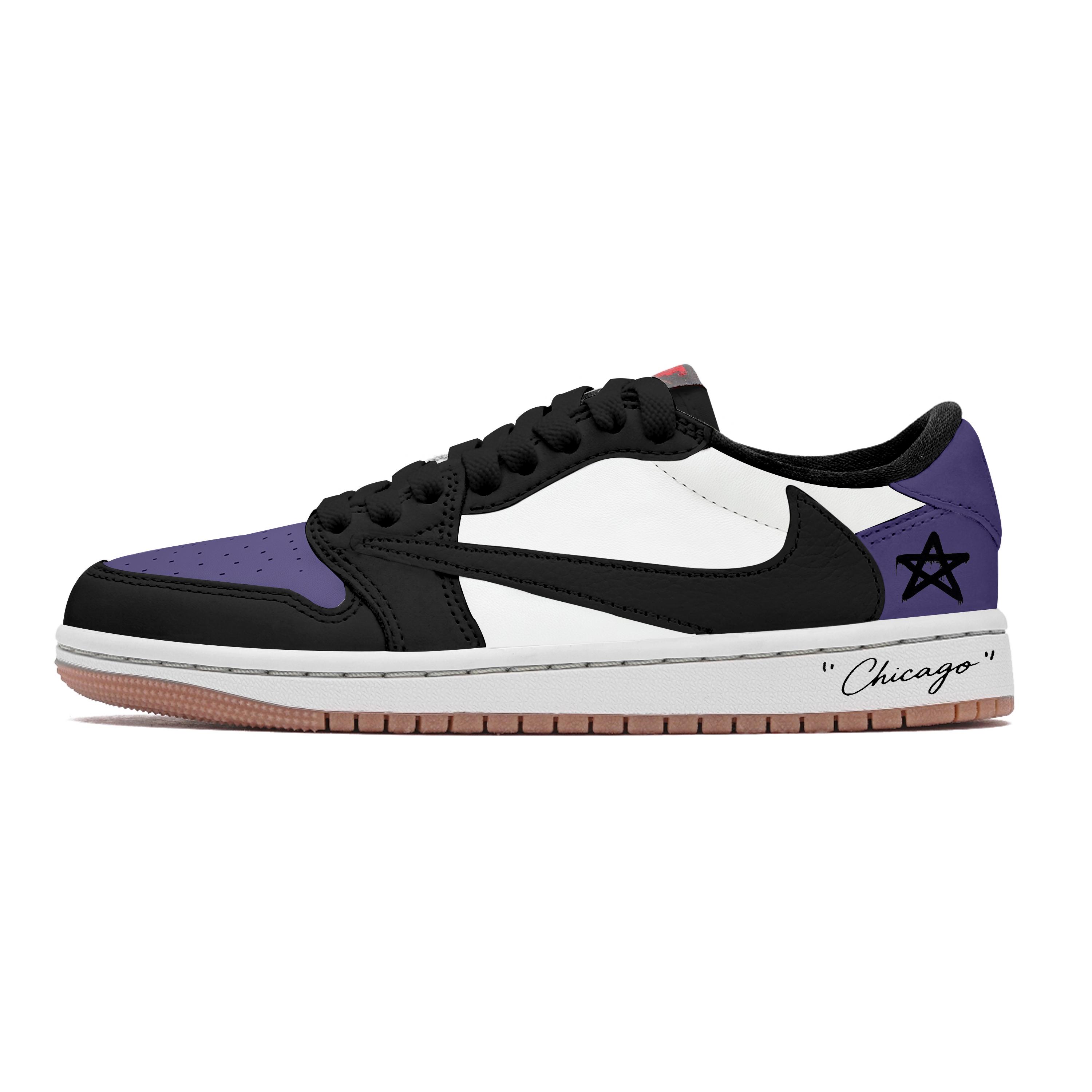 

Travis Scott X Jordan Air Jordan 1 Vintage Basketball Shoes Unisex Low top Purple DZ4137-700(Team723-) 35.5