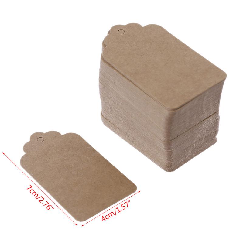 100pcs Kraft Paper Tags Scalloped Rectangle Blank label DIY Wedding Scrapbooking 100pcs Kraft Paper Tags Scalloped Rectangle Blank label DIY Wedding Scrapbooking