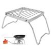 Folding Campfire Grill Stainless Steel Collapsible Camping Stove Grate Rack Net for Barbecue Picnic Camping Backpacking