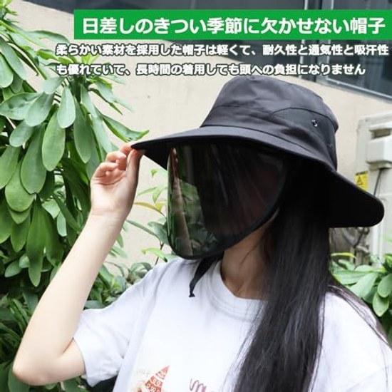 Kesaeki Hat Womens Face Cover Sunshade Sun Visor UV Cut Parka Popular Protection Sunburn Prevention Shape Retention Outdoor Stylish Hooded Summer Cap