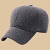 Big Head Men Oversize Baseball Cap with Ear Flaps Wool Blend Bomber Hat Casual Warm Fleece Sports Cap Winter Trooper Trapper Hat