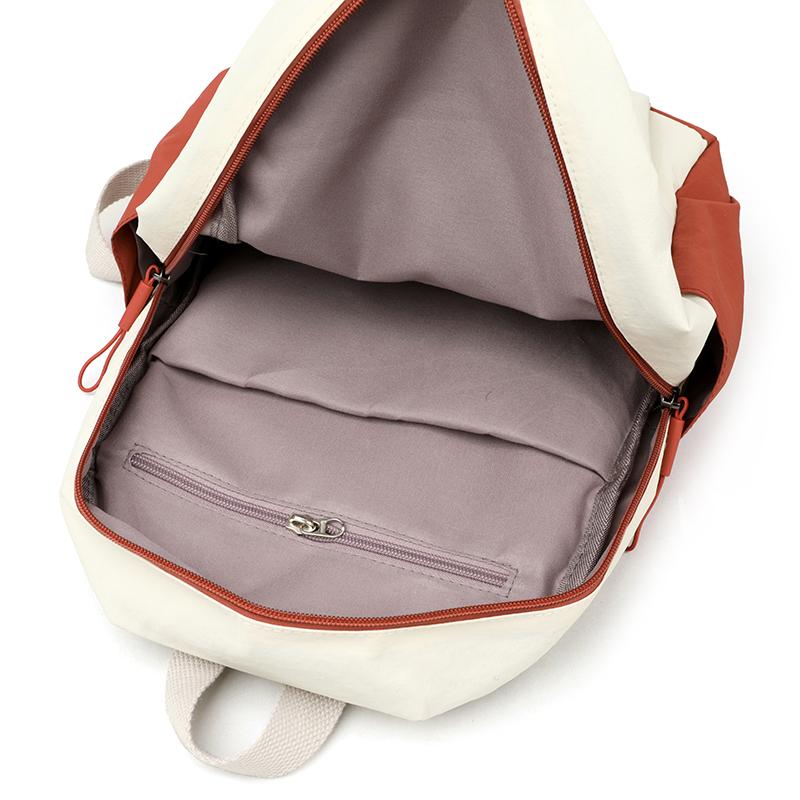 Contrast Color Backpack Women's Outdoor Lightweight Travel Backpack Large Capacity Student Schoolbag