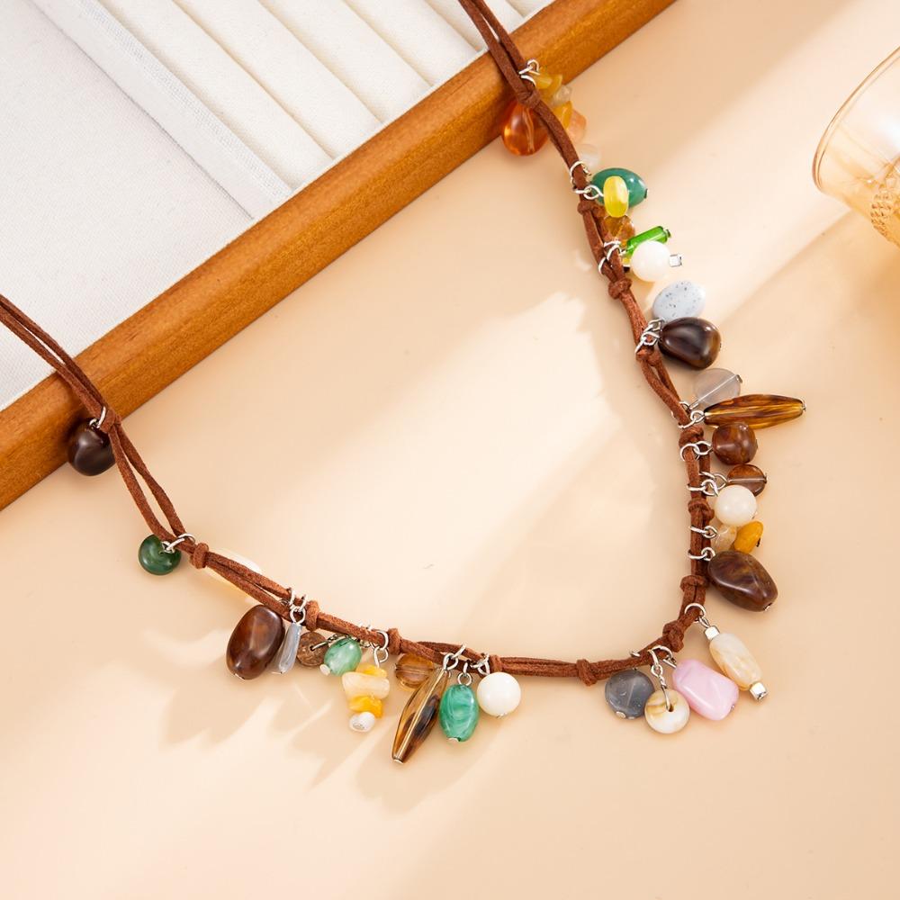 Personalized Retro Ethnic Stone Necklace - Multi Functional Necklace and Belt, Women's Multi Functional Elegant Accessory