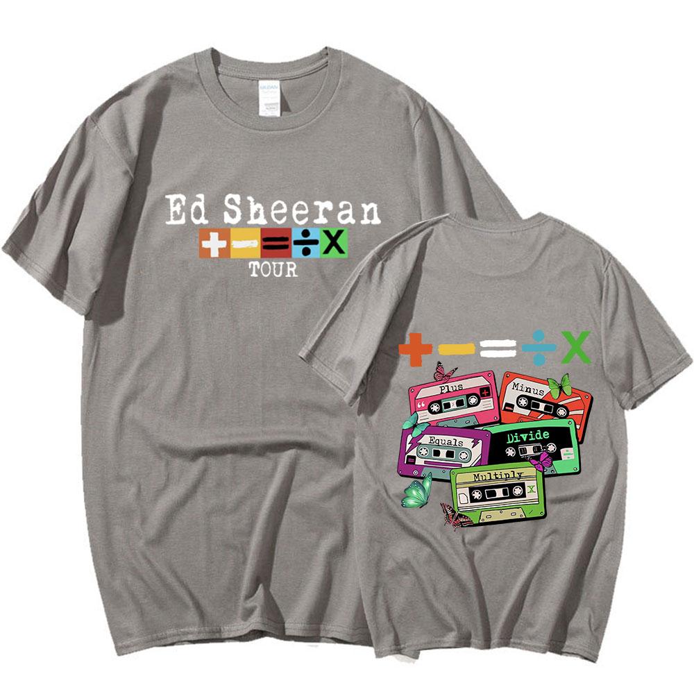 Ed Sheeran Konzert Tour T-Shirt Fans Geschenk 100% Polyester Lässiges Kurzarm-T-Shirt Herren Damen Vintage Harajuku T-Shirt Kleidung