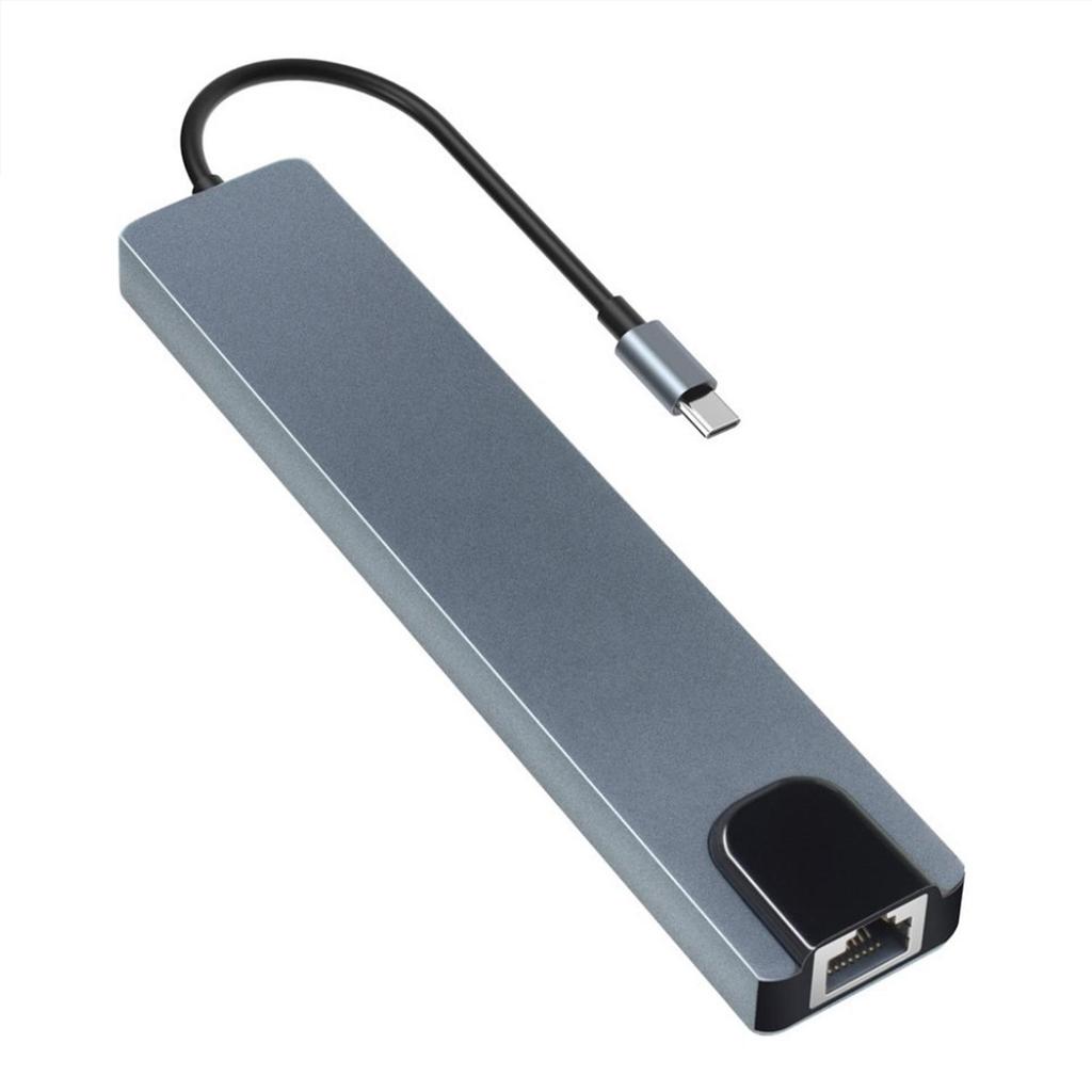 8-in-1 USB-C Hub: Type-C To HDMI, Network Card Converter, Multifunctional Dock