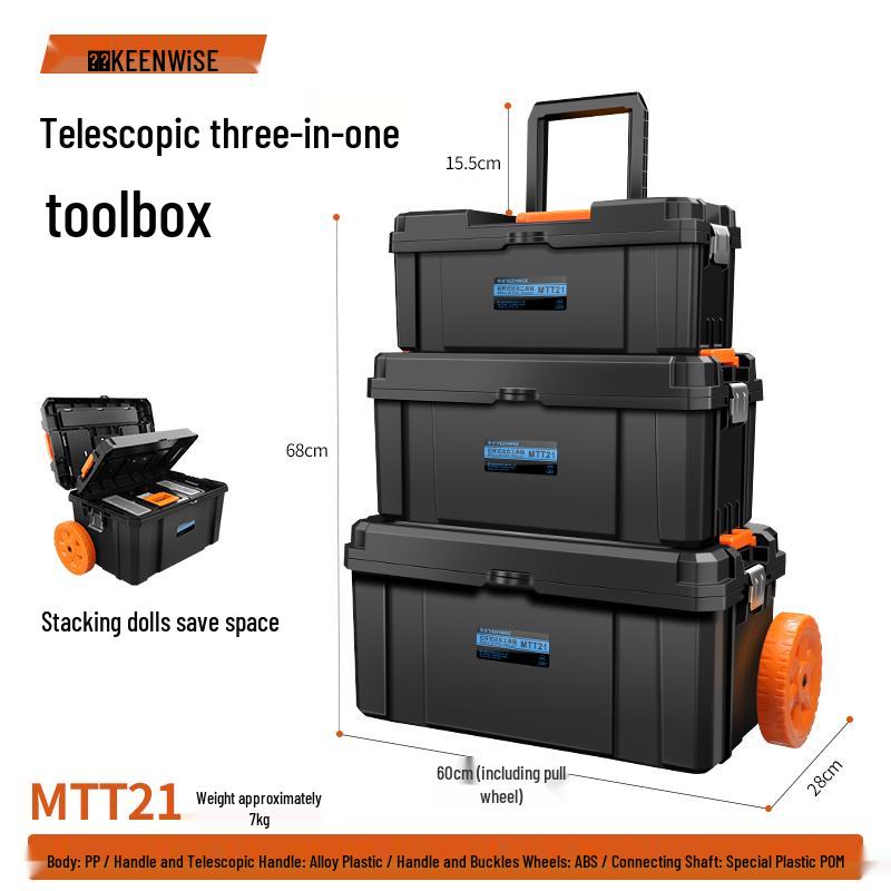 Two-Layer Multifunctional Handheld Tool Storage Box for Home Electricians