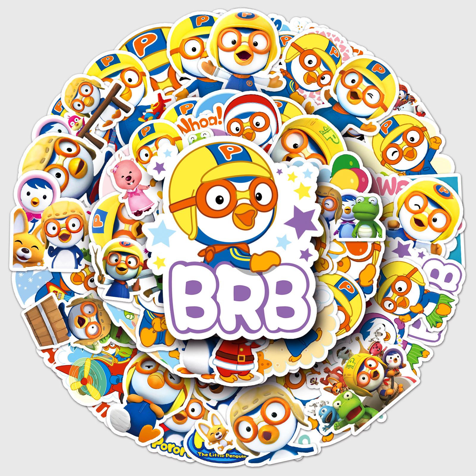 

50 Граффити-стикеров Пороро: Мультяшный корейский пингвин декор для детских стаканов для воды