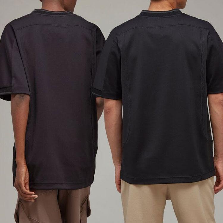 Y-3 Logo Print Crew Neck Short Sleeve T-Shirt Unisex Tops Black HM5039
