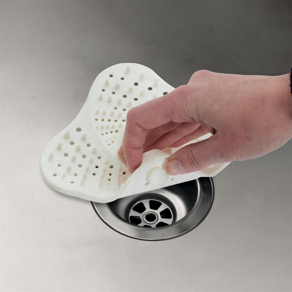 Silicone Strainer For Washbasin/Sink, White, 13X13 Cm